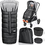 Orzbow Universal Toddler Stroller Footmuff, Winter Warm Water-Repellent Bunting Bag for Babies, Toddlers and Kids - Cold Weather Zipper Blanket Cover for Strollers and Car Seats Accessories, Grey