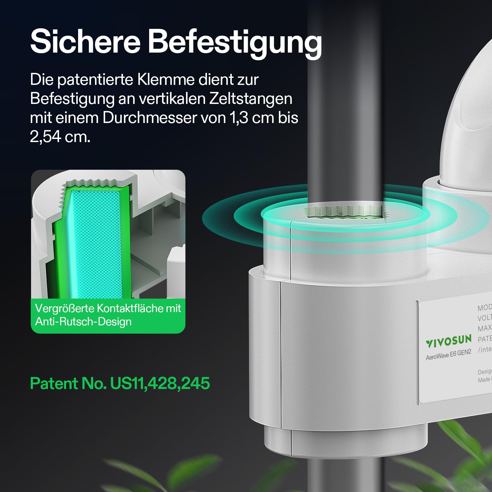 VIVOSUN AeroWave E6 Gen2 Growzelt-Clip-Ventilator150 mm, EC-Motor, Smarte WLAN-Steuerung,10-stufiger & 2 Modi, automatischer oszillierender Ventilator, Luftzirkulator für Growbox, Timer, IP54 2er-Pack