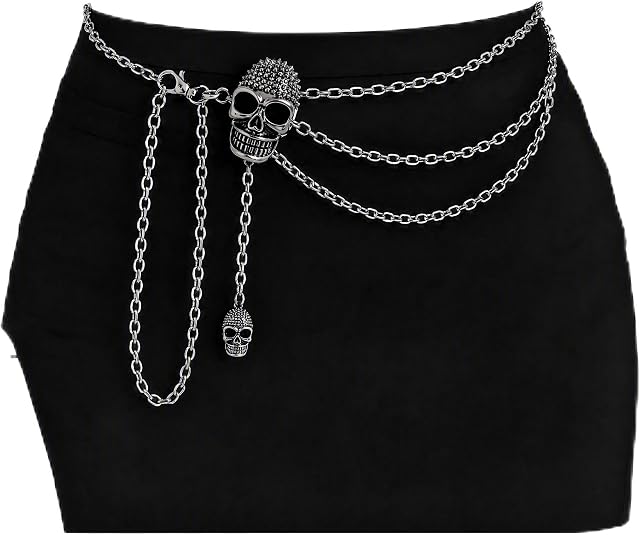 Skull Waist Chain Belt Gothic Layered Body Chain Women Punk
