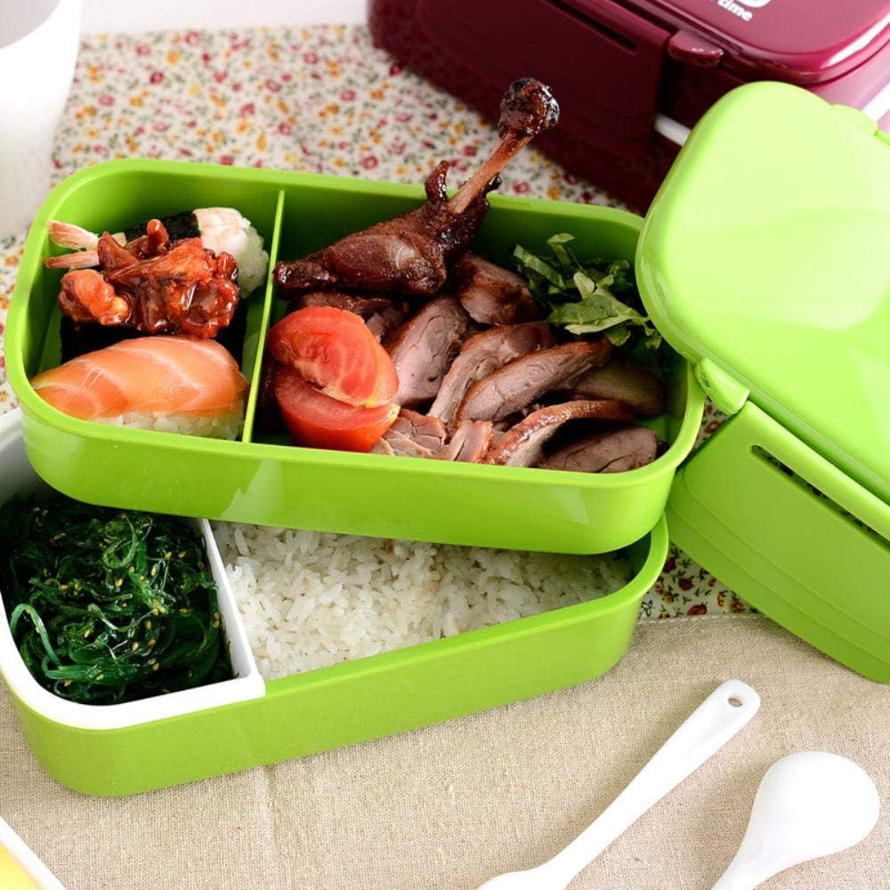 1400ml Microonde Doppio Strato Luh Box Plastica Bento Luh Scatola Contenitore per Alimenti Lavoratori Studente Luhbox con Scomparti, Coffee