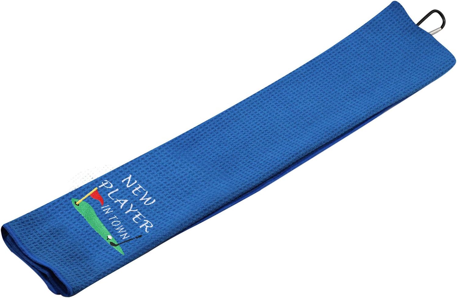 review Funny Golf Towel Embroidered Golf Towel Gift New Player in Town Golf Towel with Clip Baby Announcement Gift (New Player in Town)