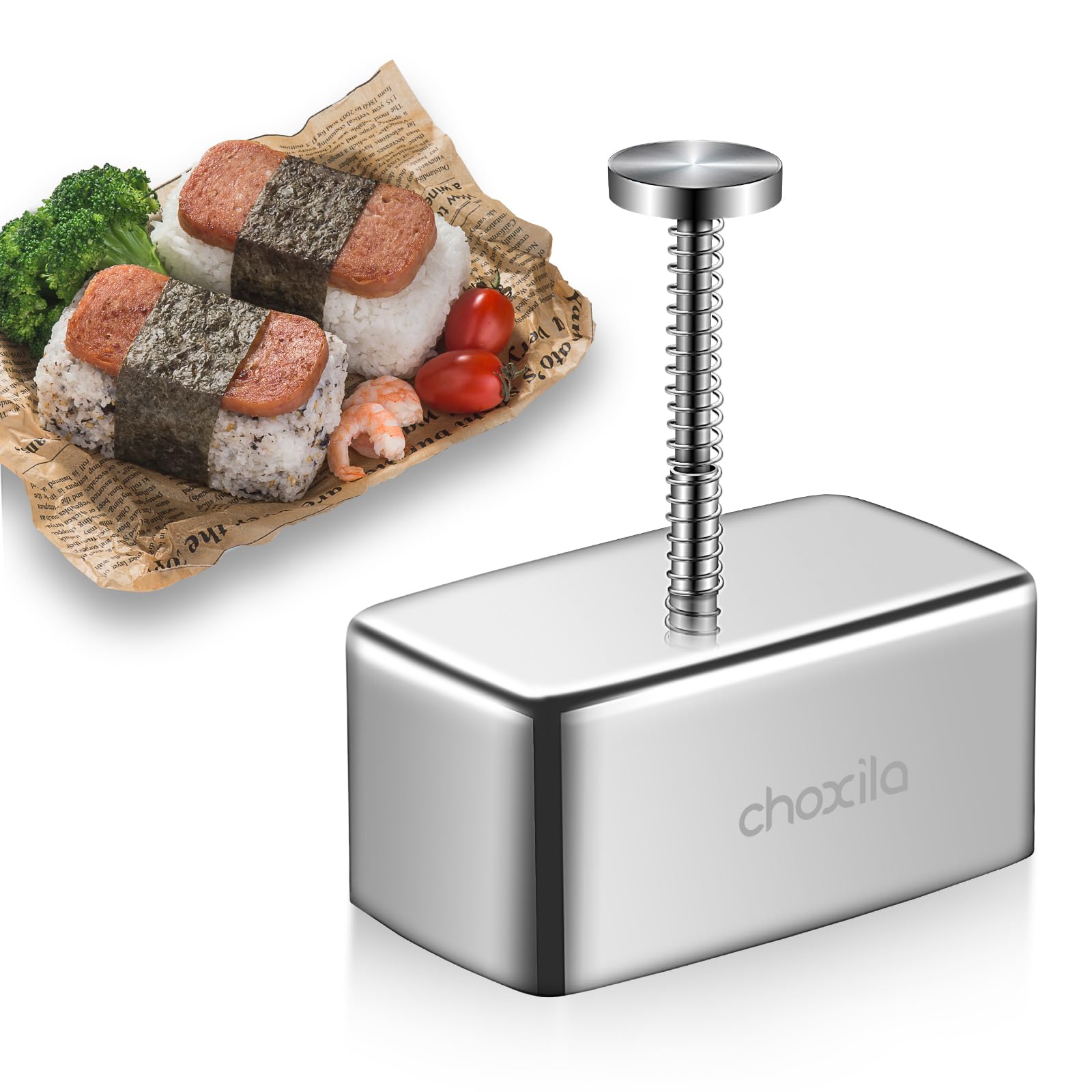choxilaMusubi Mold Stainless Steel, Non Stick Spam Musubi Mold Musubi Maker Press Kit Onigiri Mold for Kids Bento Picnic Sushi DIY