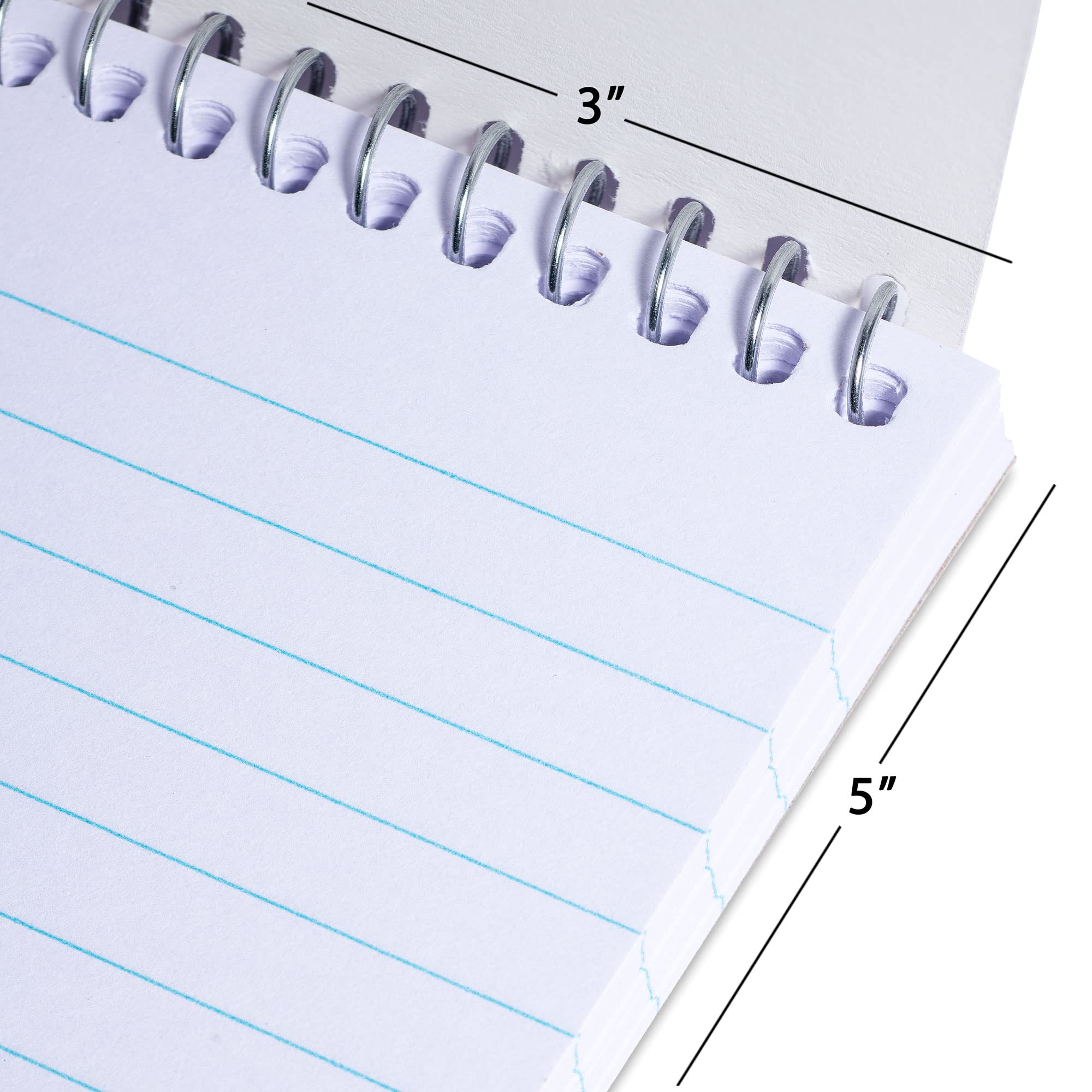 Libros de notas, blocs de notas en espiral superior con alambre de 3 x 5 pulgadas, papel rayado universitario, cuaderno de bolsillo, blocs de notas para accesorios de oficina en casa, mini blocs de