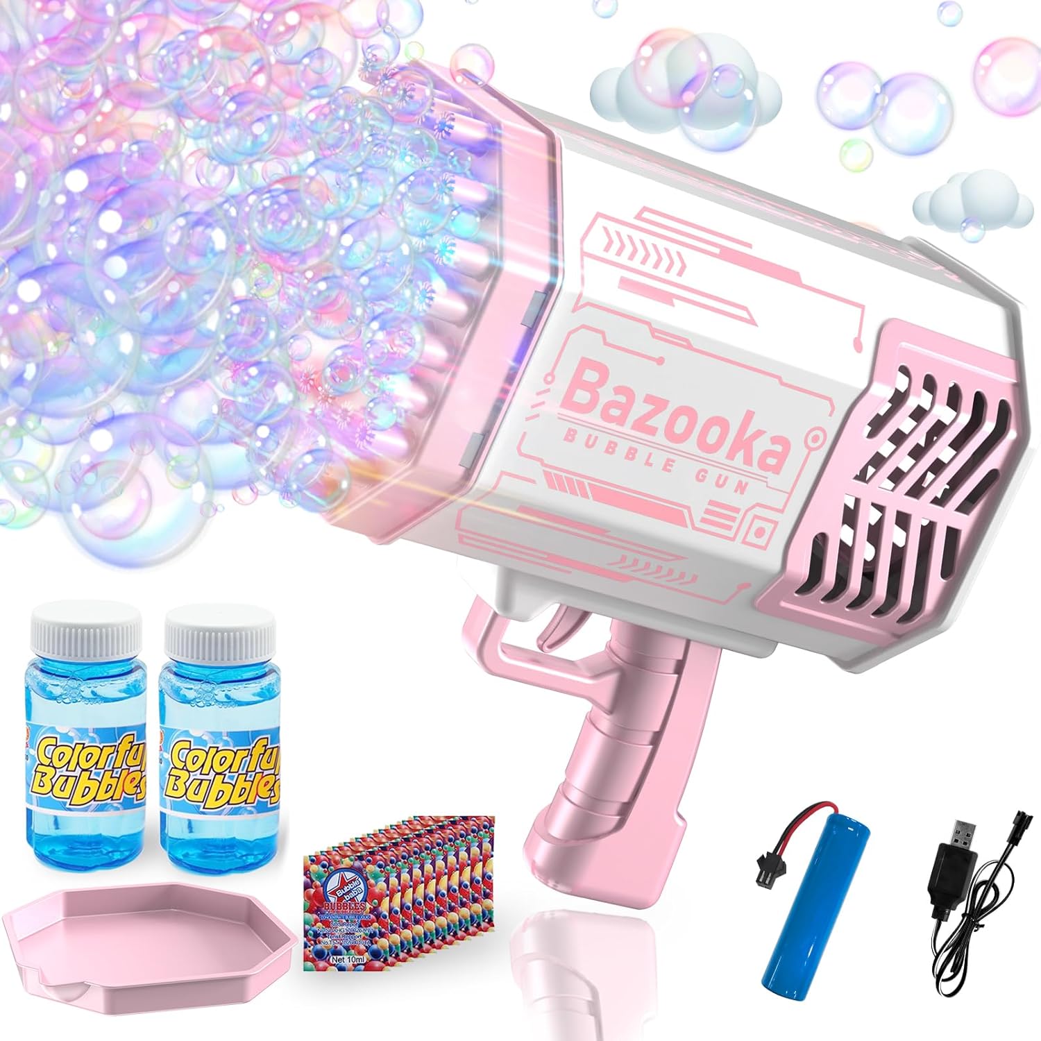 Krasna 69 Holes Bazooka Bubble Gun, 12000+ Bubbles Per Minute Bubble