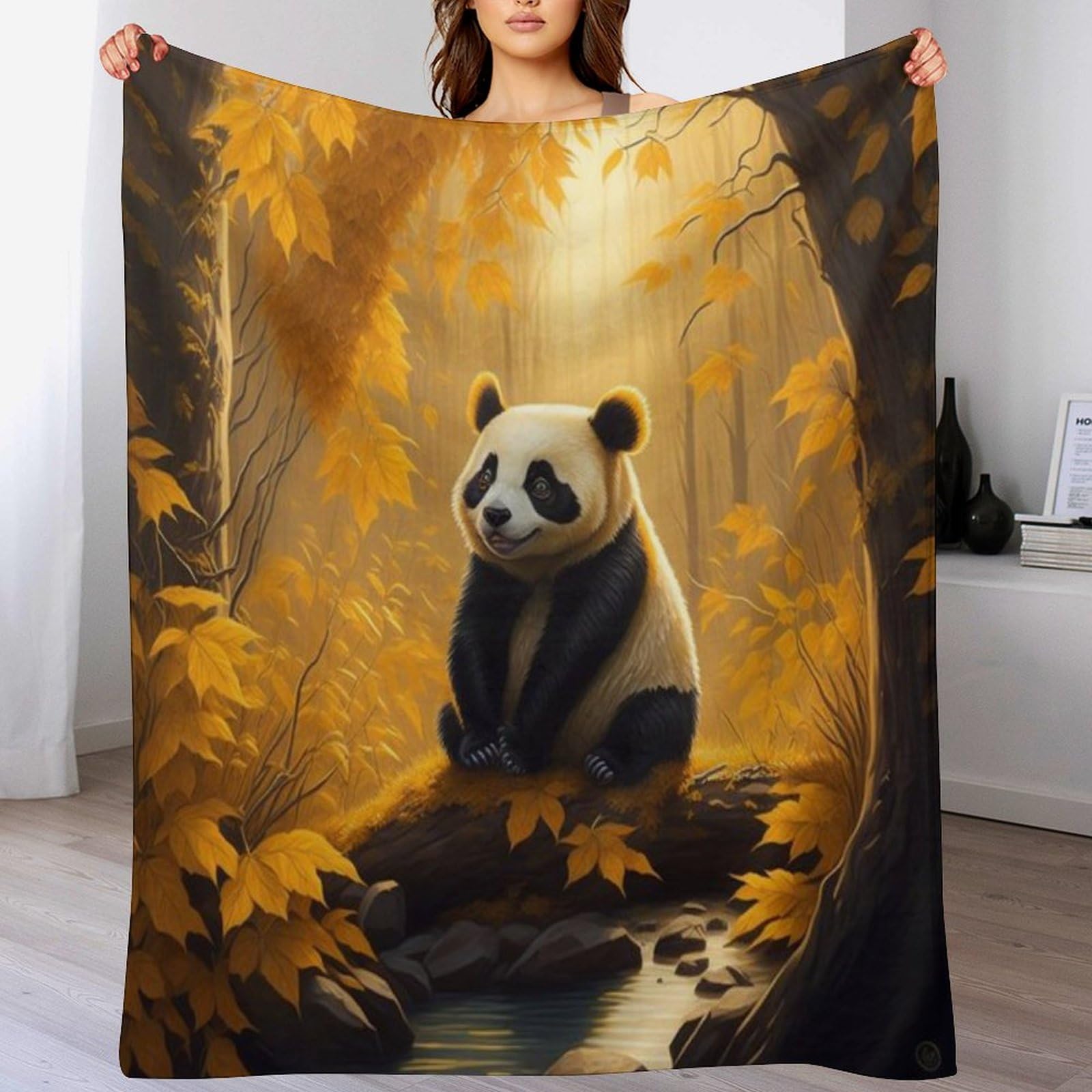 Couverture pour enfants chaude en flanelle solide imprimée panda