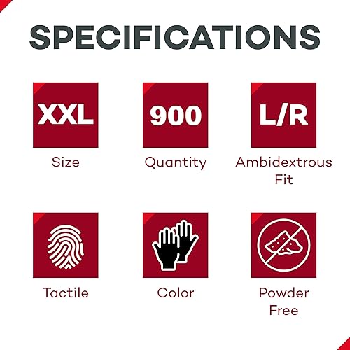 Miniatura 2 de Dealmed Black Nitrile Exam Gloves  Disposable Multi-Purpose Use Medical Gloves Use for First Aid and Medical Facilities