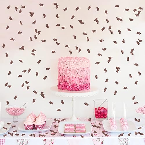 Miniatura 8 de Confeti de búho con purpurina marrón, confeti de mesa de animales para baby shower, fiesta de búho, dispersión de papel de cumpleaños para niñas y