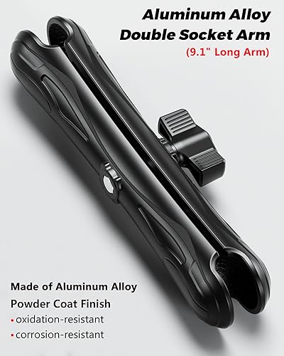 Miniatura 2 de VAZESWIN Brazo doble del zócalo 9,1" brazo largo de la aleación de aluminio compatible con los componentes de la bola del tamaño 1,5" del soporte de