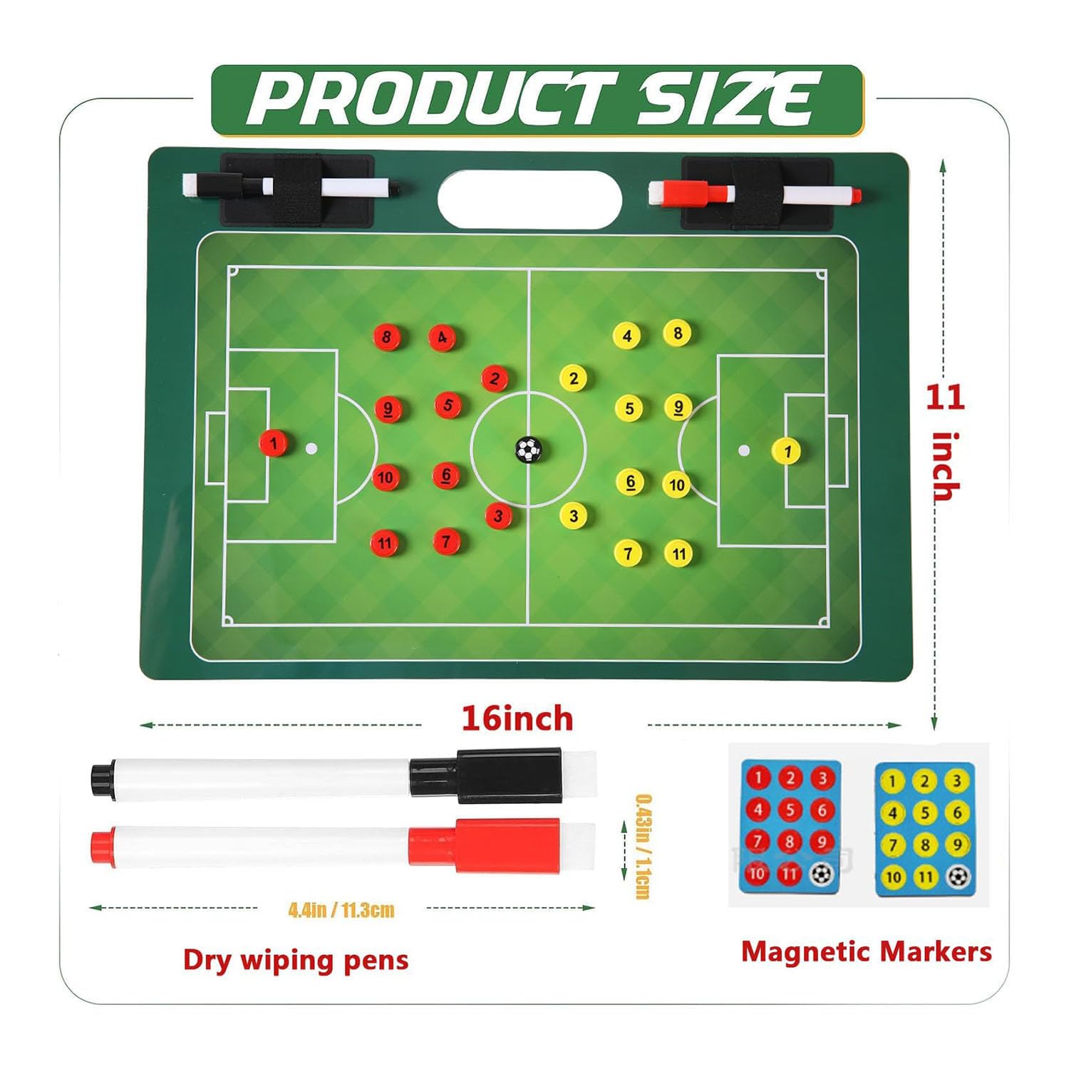 Misamo Magnetic Soccer Clipboard per Allenatore, per Tecniche di Strategia e Schemi di Gioco