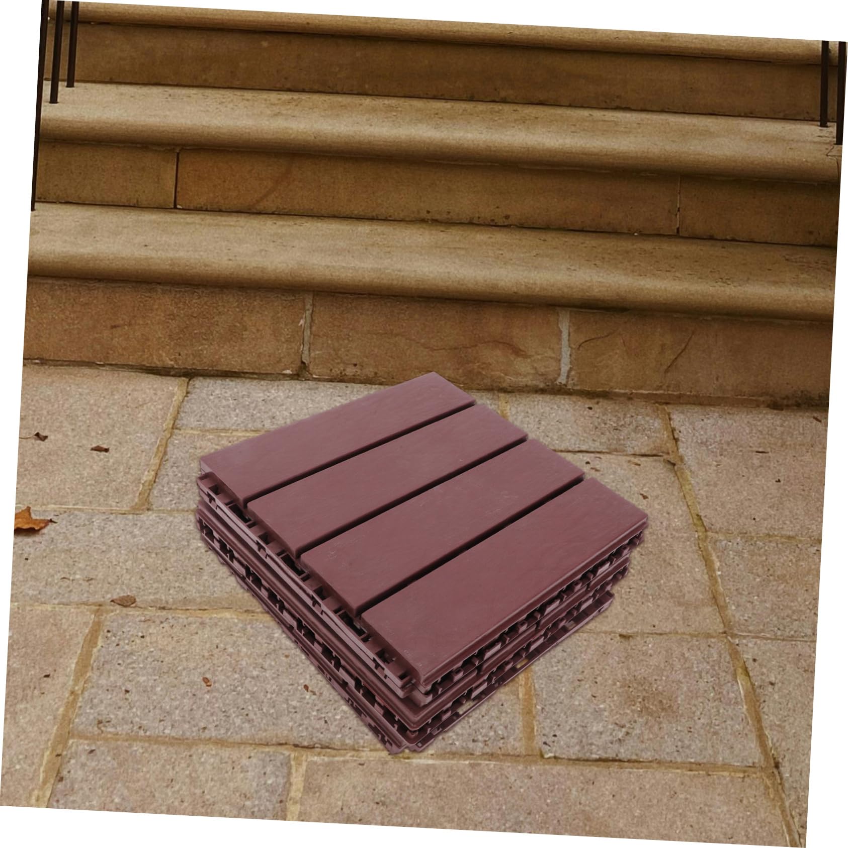 Baldosas de Terraza Entrelazadas para Exteriores, 6 Piezas