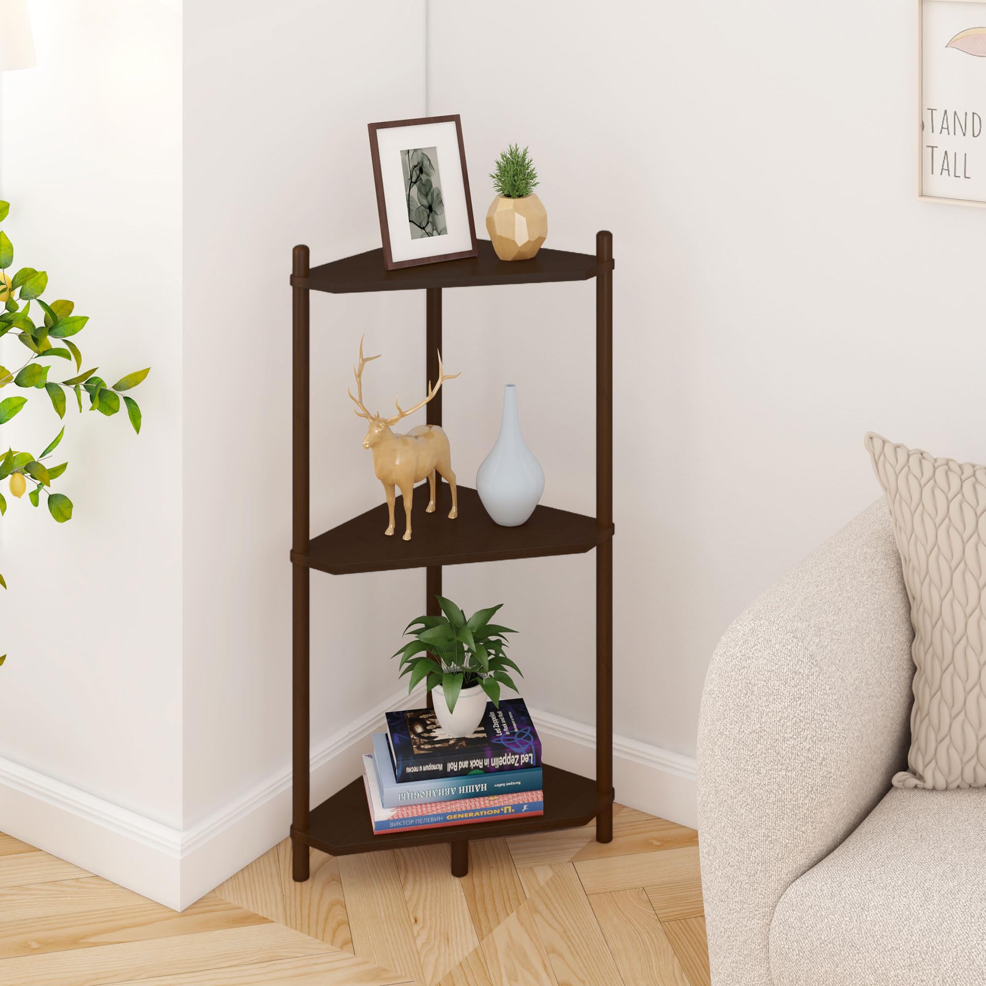Photo 1 of Wisuce 3-Tier Bamboo Corner Shelf