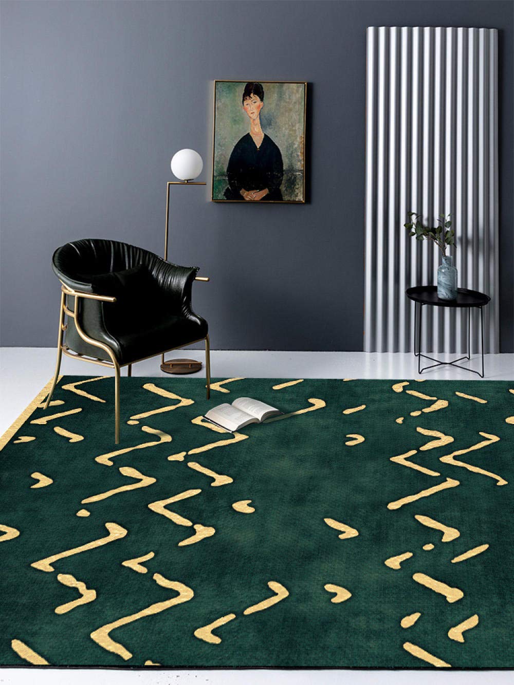 Teppich Moderner Teppich Wohnzimmer Teppich 100X160cmGrün Dekoration Anti-Rutsch Teppich