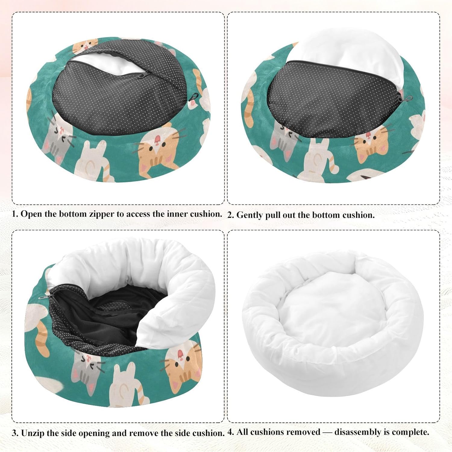 Cartoon Cat Bed Cool Colorful Warm Soft Pet Bed Pillow for Small Size Dogs