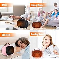 Vista 7 de Space Heater, Teioe Mini Electric Space Heater 800W/400W, Small PTC Ceramic Heater with Tip-Over and Overheat Protection, 3 Operating Modes, Space