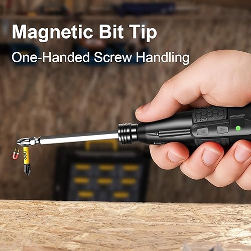 Miniatura 2 de Destornillador eléctrico inalámbrico de 3.6V - Par de torsión de 3.5Nm y brocas a prueba de óxido, 2 en 1 manual/automático con luz LED, 1800mAh