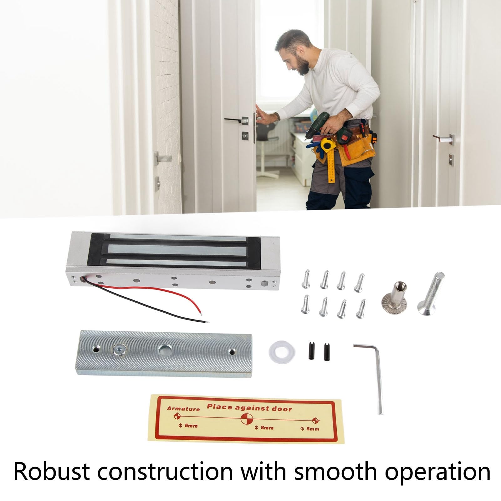 Serratura elettromagnetica incasso, forza di tenuta 180 kg (396 libbre), serratura magnetica elettrica incorporata 24 V per di controllo accessi