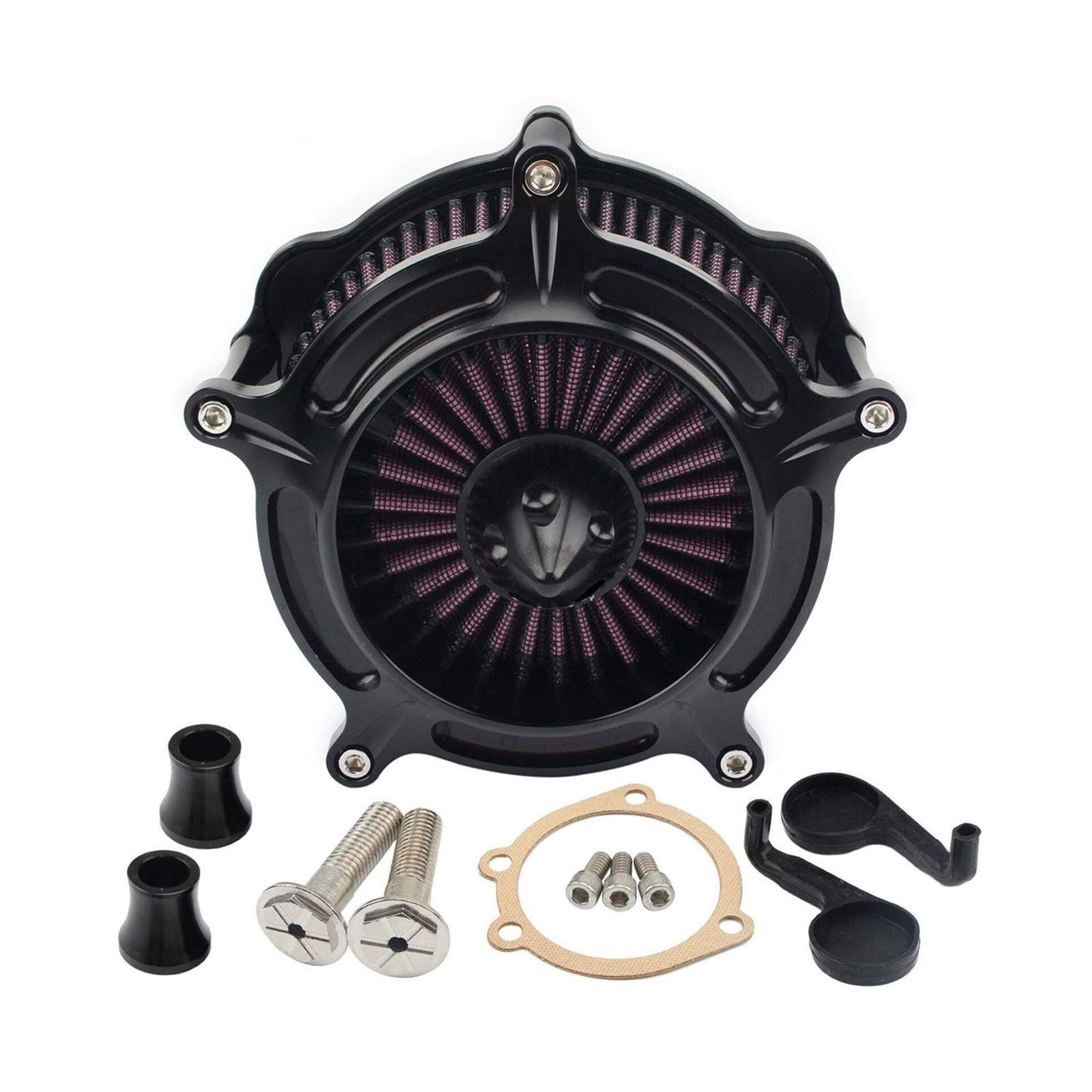 Czarny turbinowy filtr powietrza Spike motocyklowy system filtra dolotowego, dla Harley, Sportster XL Iron 883 XL1200 48 72 1991-2019