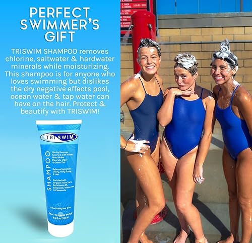Miniatura 6 de TRISWIM Champú de eliminación de cloro de 8.5 onzas líquidas | Elimina suavemente el cloro, el agua salada y la acumulación de agua dura | Alivia el
