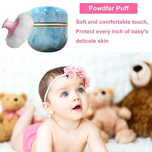 Miniatura 111 de Soplo de polvo corporal y recipiente para polvo de polvo, soplo de polvo para mujer y estuche para polvo para baño y viajes (Lotus)