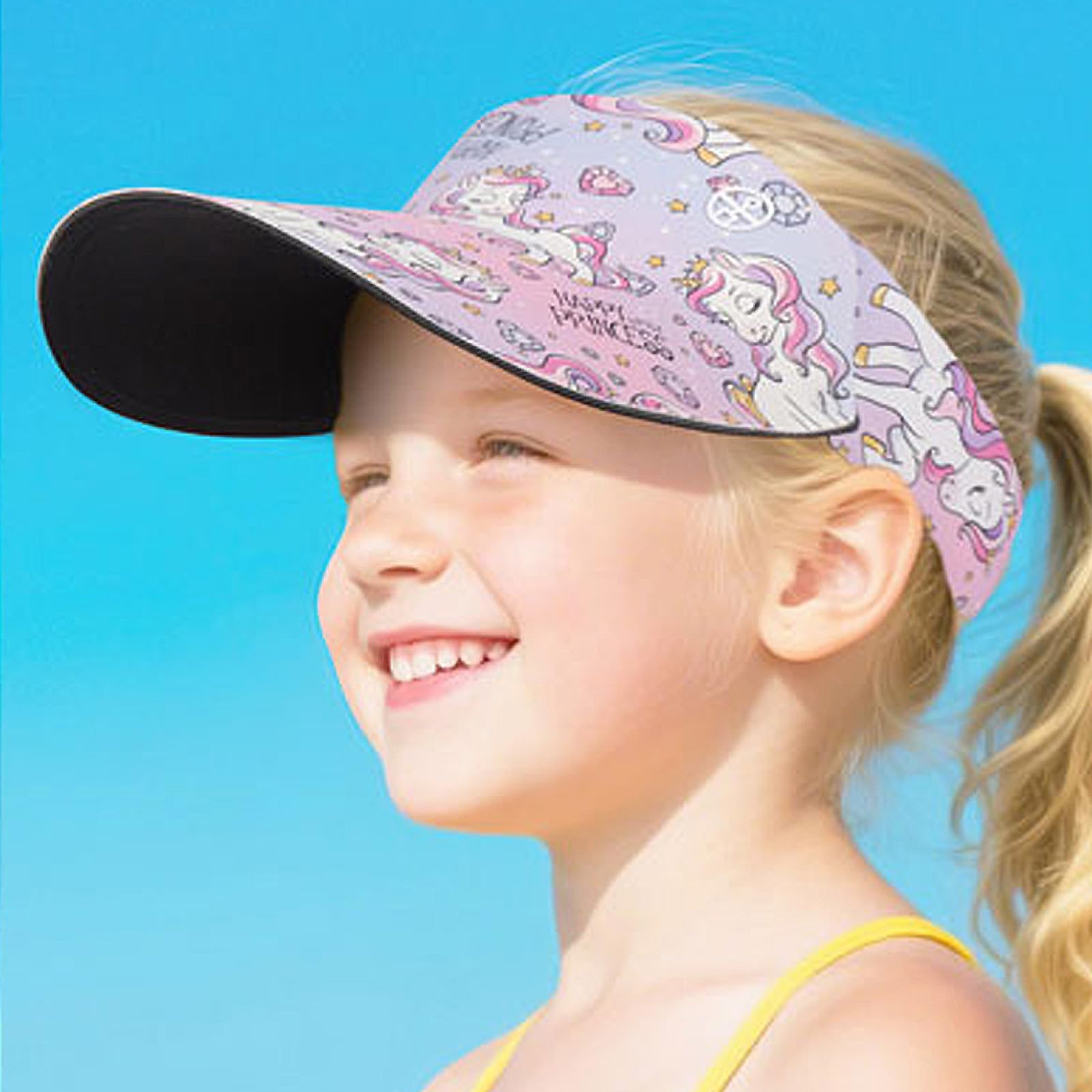 QKURT Sombrero con Visera para niños, de 2 a 12 años, para niñas y niños, para Golf, Deportes, Anti-UV, para Verano, de ala Ancha, para Exteriores, Tenis, Ciclismo, Playa, Viajes.