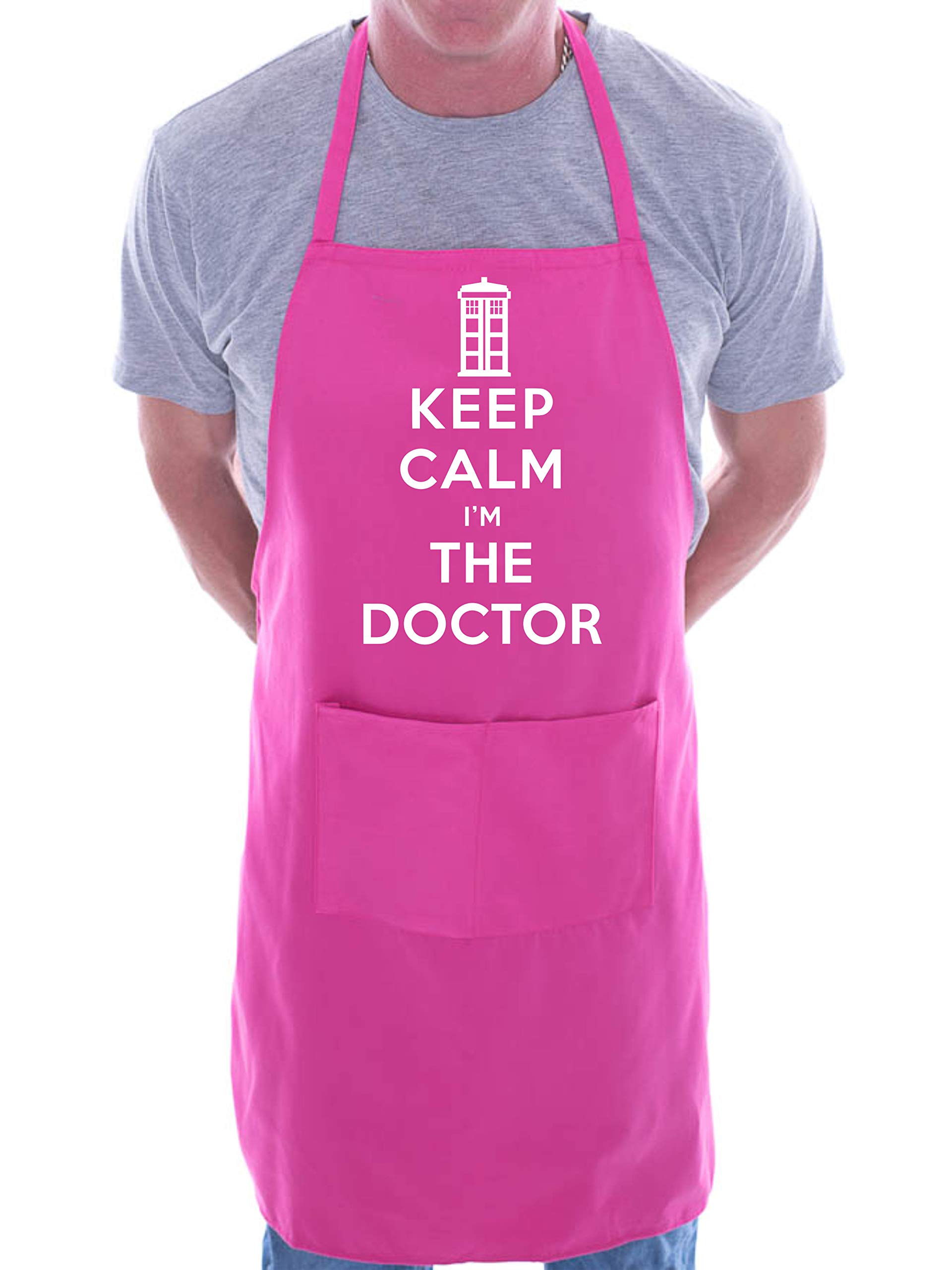 Print4U Keep Calm I'm The Doctor Novelty Cooking Apron Pink