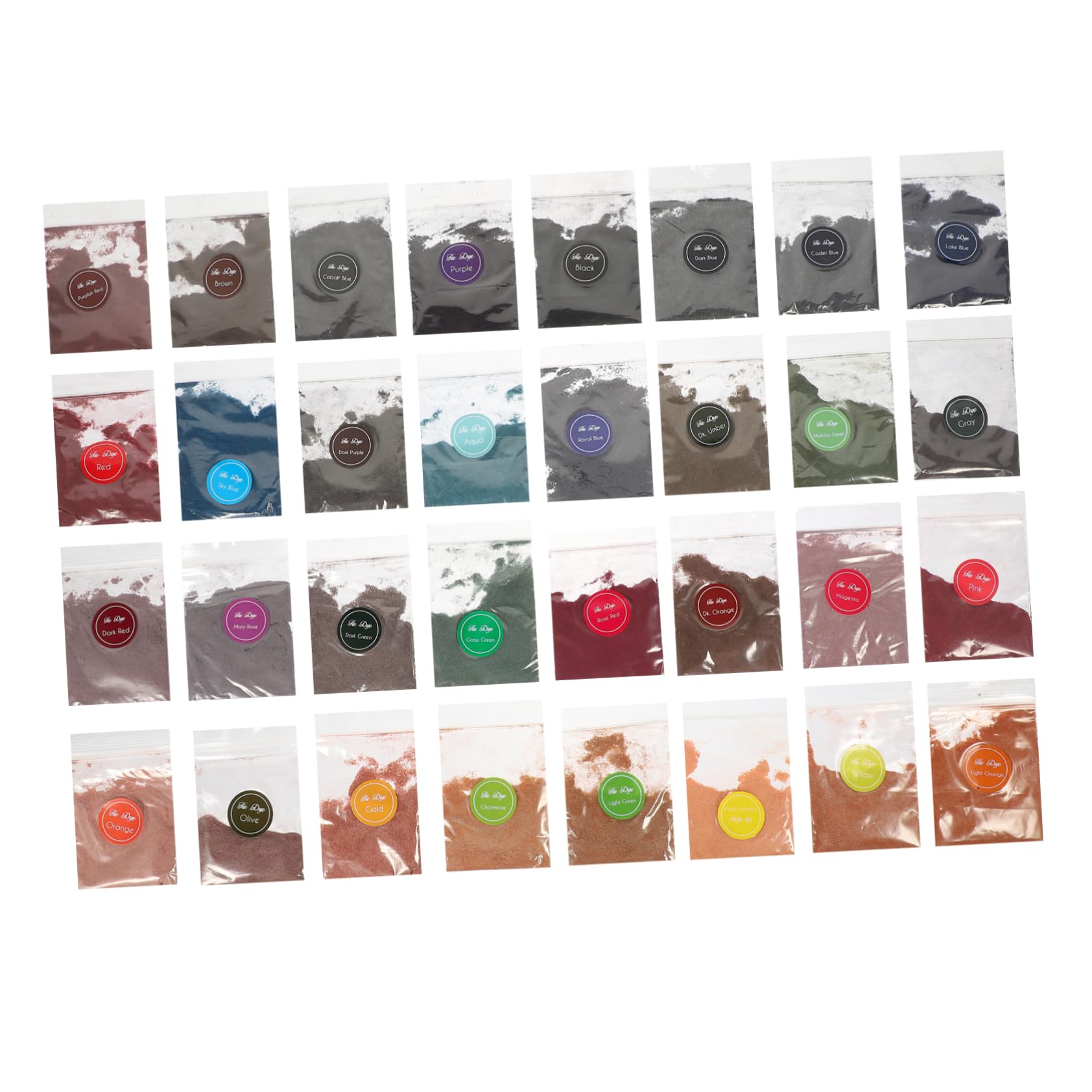 VILLCASE Kit Grande de Teñido Anudado Colores Ricos y Brillante 32 Bolsas de Polvo para DIY Tie-dye para Camisetas y Sombreros, Adecuado para Proyectos Familiares y Diversión
