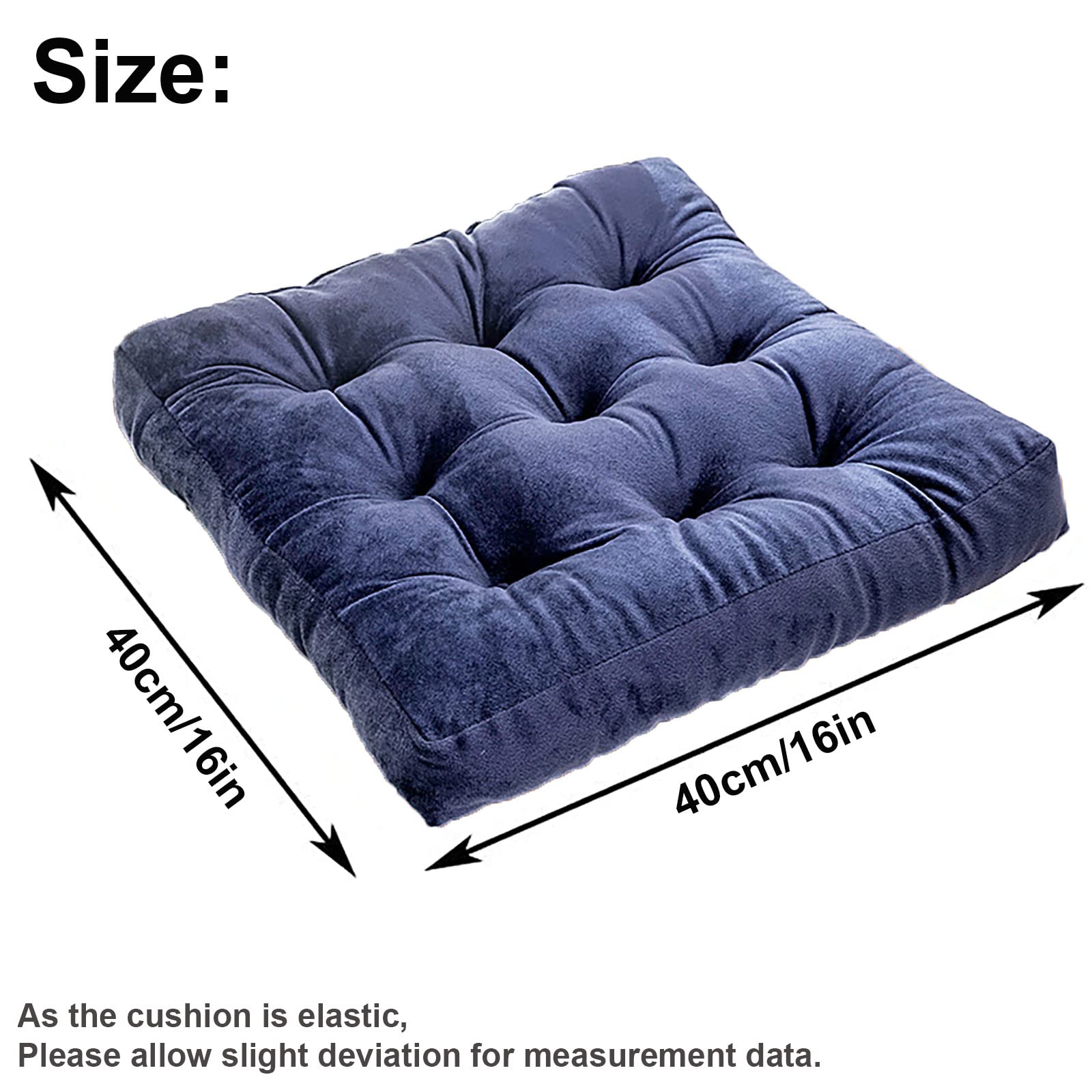 Set di 4 cuscini per sedie da pranzo e ufficio, quadrati, blu navy
