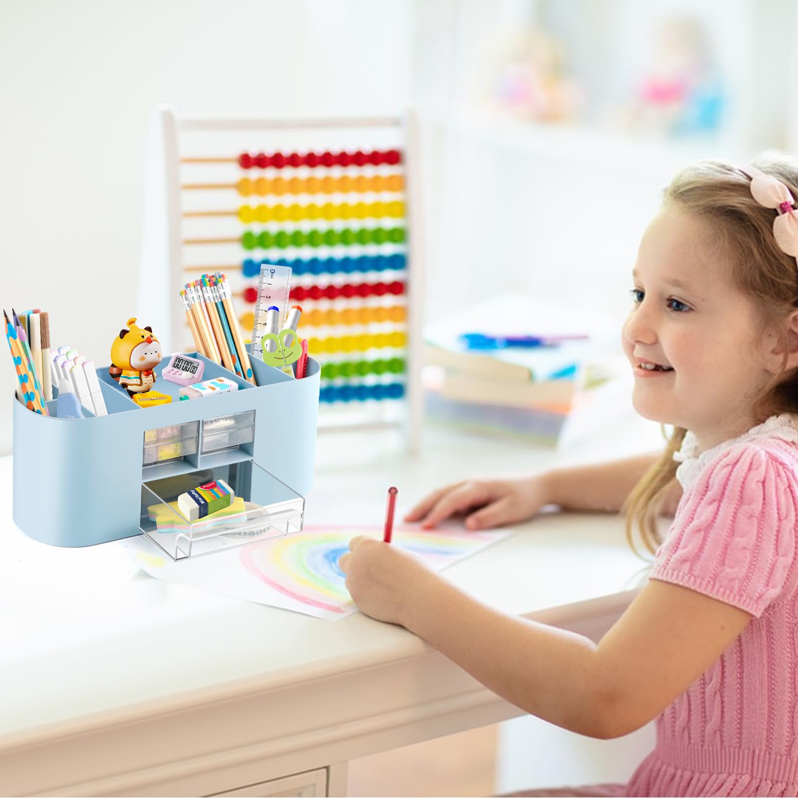 Forreen Organiseur De Bureau Bois, Porte-Crayons Pour Enfants