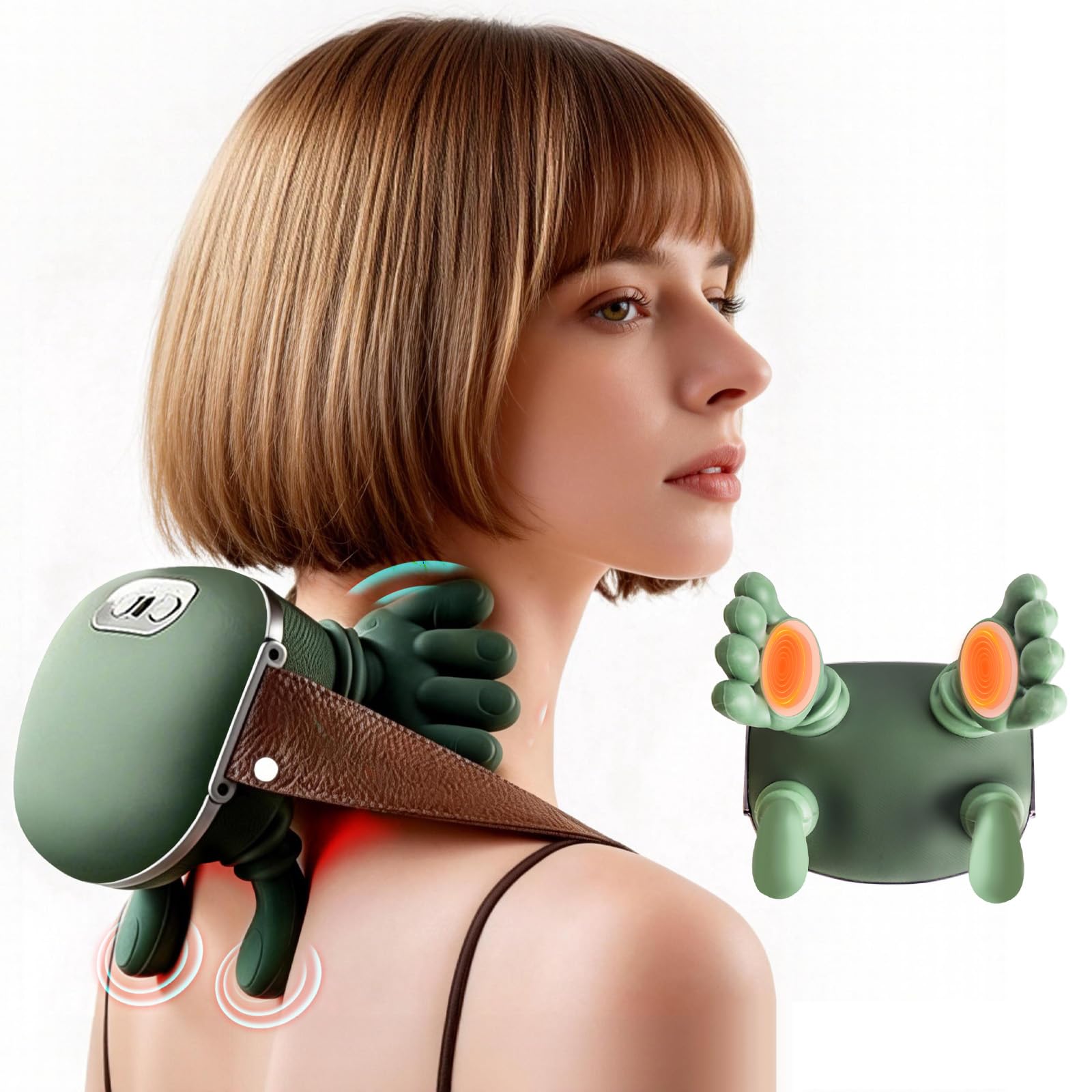Masseur cervical 4D à pétrissage avec chaleur rechargeable USB - 8