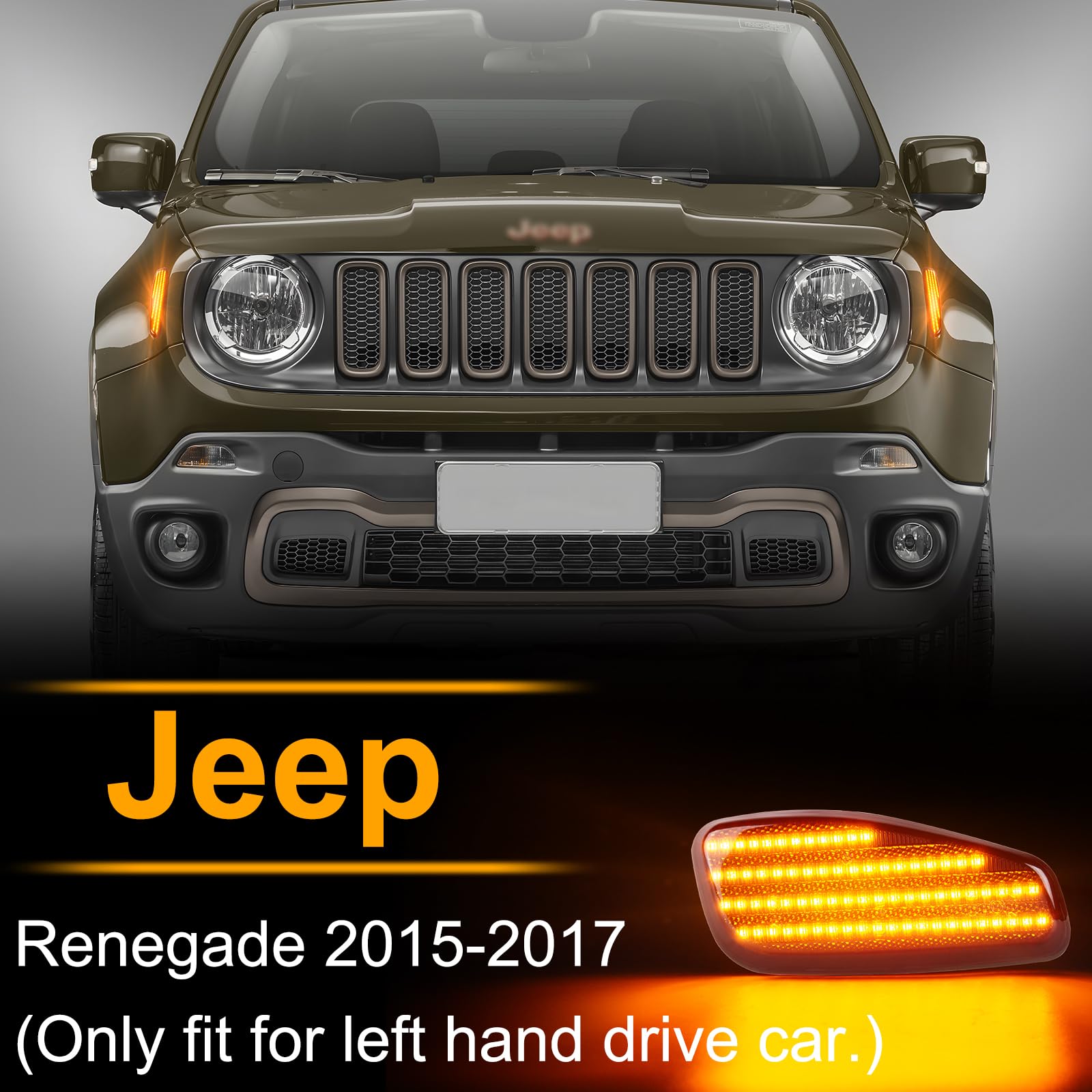 Frecce Laterale a LED per Renegade 2015-2017, Indicatore di Direzione a LED Canbus, 2 Pezzi
