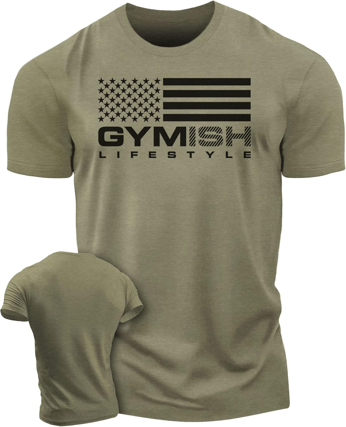 Gymish American Flag Graphic Fitness Tank, Sleeveless Bodybuilding Athletic Tank Top