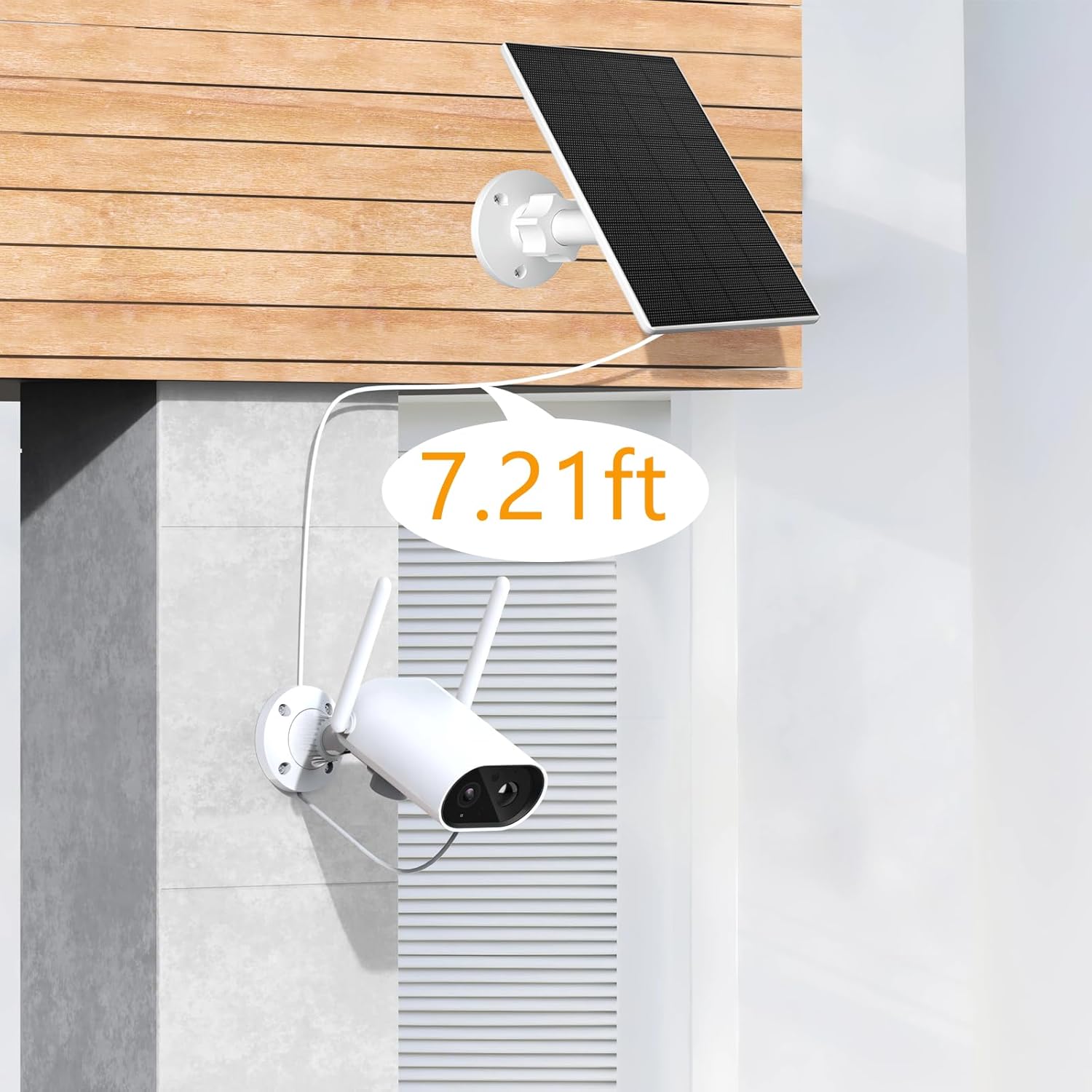 Zivif Solar Panel Charger, 2W Solar Panel for Security Camera with Micro USB & USB-C Port for Rechargeable Battery Camera, Solar Panel with 360° Adjustable Mount (4 Pack)