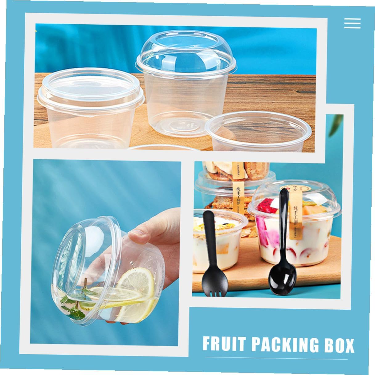 UKCOCO 360ml Dessert Packaging Box with Lid, Individual Cupcake Carrier Container, Food-grade Plastic Dome for Fruit Salads and Snacks, Portable Takeout Storage for Baking and Catering