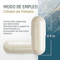 Vista 5 de Vykee Nutrition Cápsulas de citrato de potasio - Suplementos para el equilibrio electrolítico, la salud muscular y cardíaca, veganas, sin OMG, sin