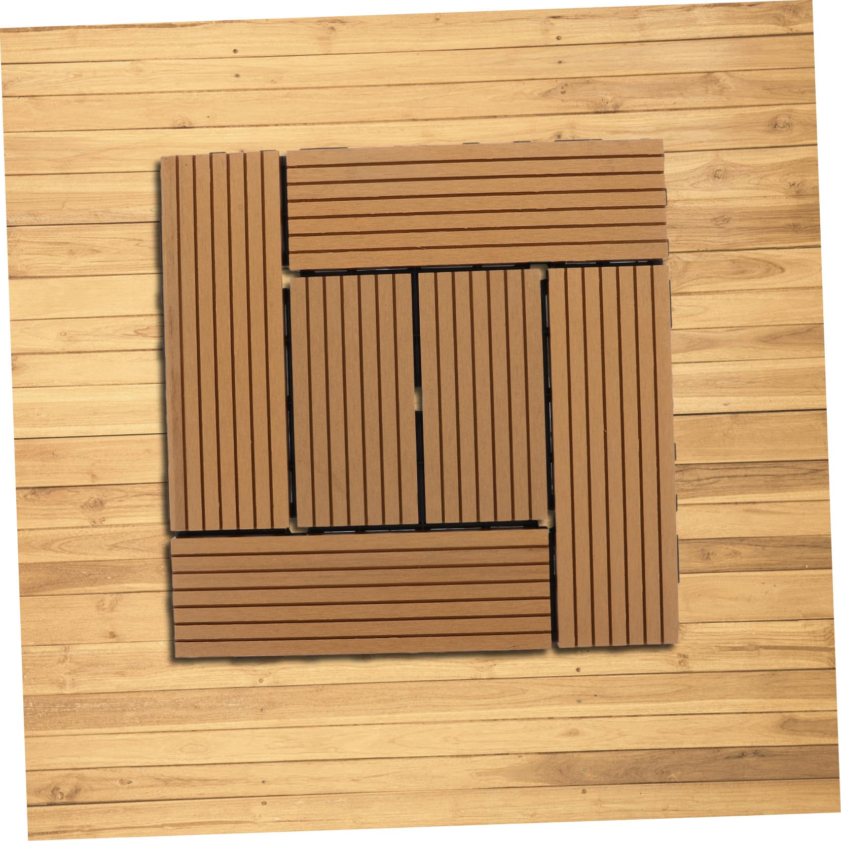 Dalles de Terrasse Clipsables Bois Plastique Durables pour Balcon Patio Jardin DIY Revêtement Sol Extérieur
