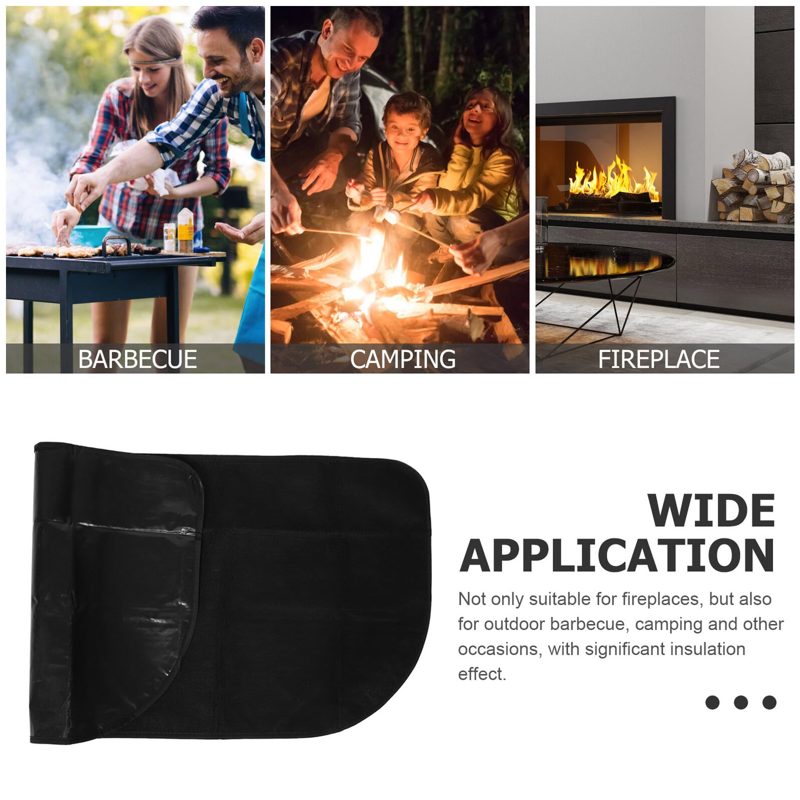 Yardenfun Tappetino Ignifugo Mezza Forma Semicircolare Protezione Pavimento Resistente Alte Temperature per Stufa e Barbecue Antincendio per Interni ed Esterni Design Elegante e Sicuro