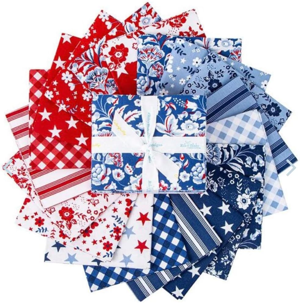 Riley Blake Collection of Freedom Garden by My Mind’s Eye, Premium Quilting Fabric, Perfect for Quilting, Crafting, Sewing Projects and More… (10" Stacker)