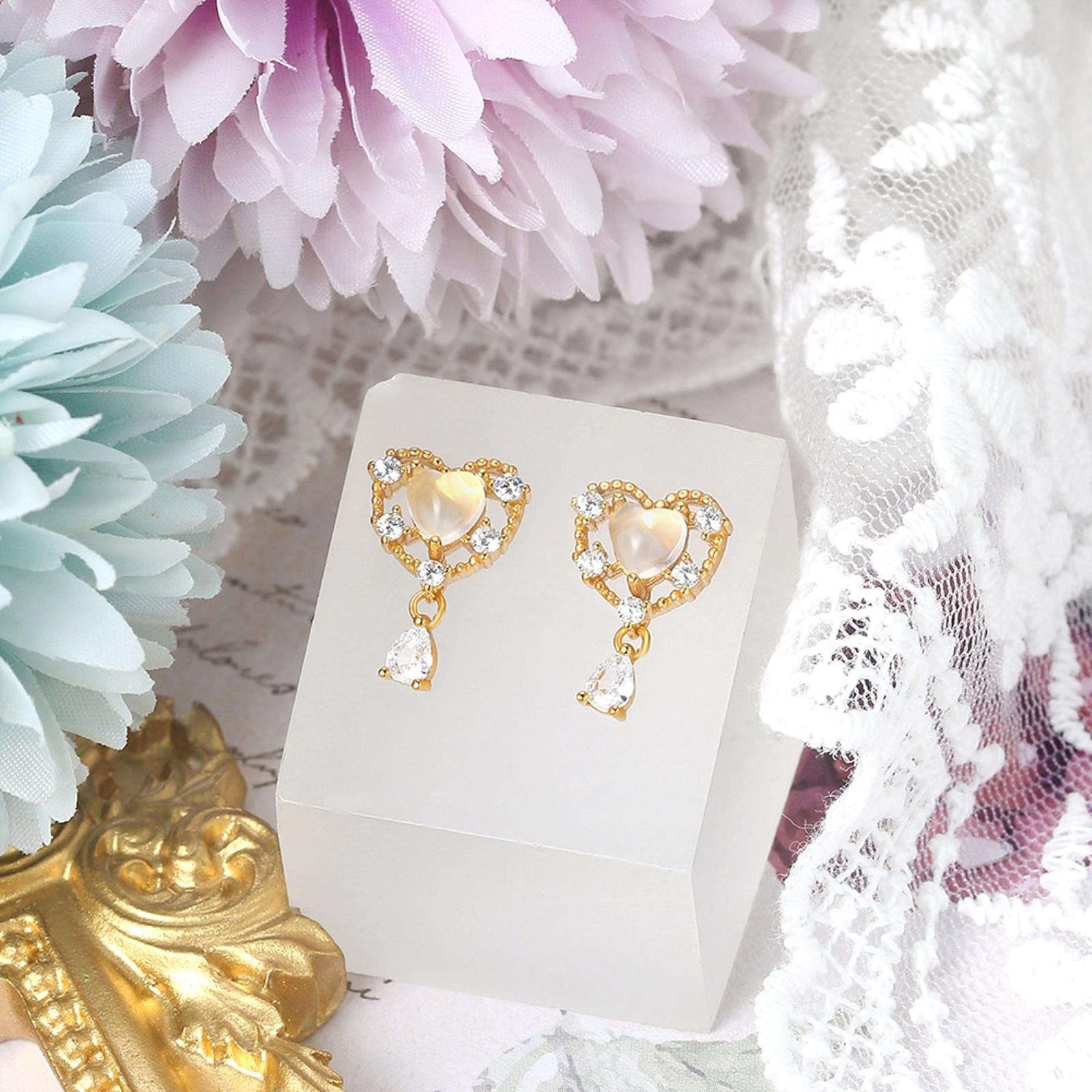 LOKILOKI Orecchini A Cuore In Argento 925 Con Zirconi: Gioielli Romantici Per Donna