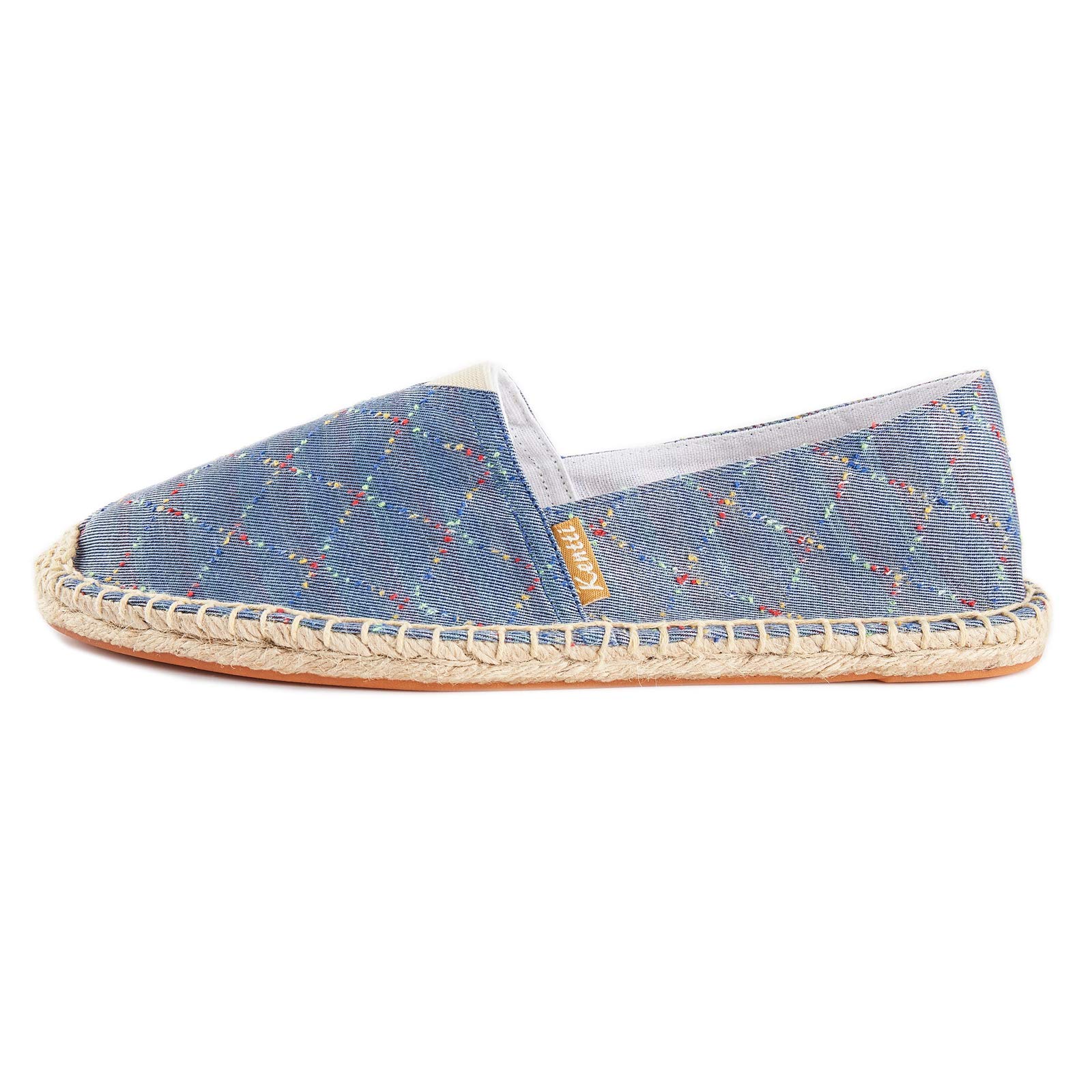 Espadrilles Plates en Toile décontractées Carreaux pour Hommes