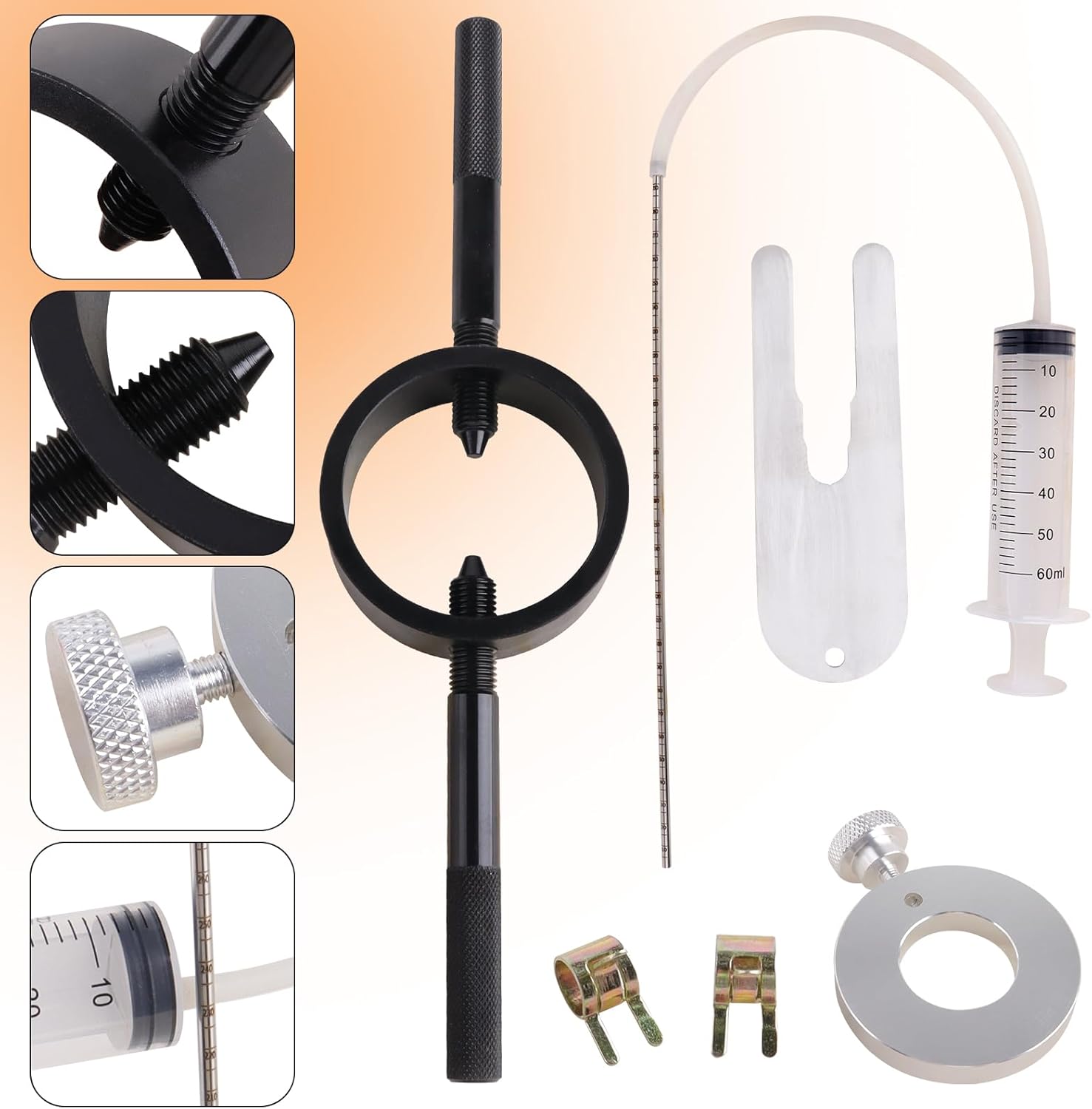 Motorcycle Fork Service Tool Kit for Harley Davidson Honda KTM - Fork Oil Level Gauge, Fork Compressor Tool & Spring Compressor Tool for Oil Change Tools