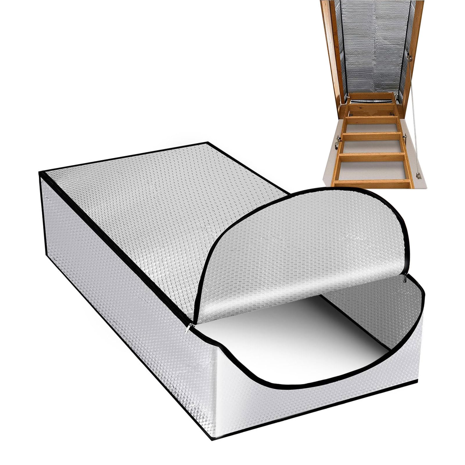 Dachbodentreppen Isolierung Abdeckung, 67x140cm/26,4x55,1 Zoll Aluminium Dachboden Treppe Isolierabdeckung Energiesparende Dachbodentreppen Leiter Isolator Down Isolator für Sommerhitze Winterkälte