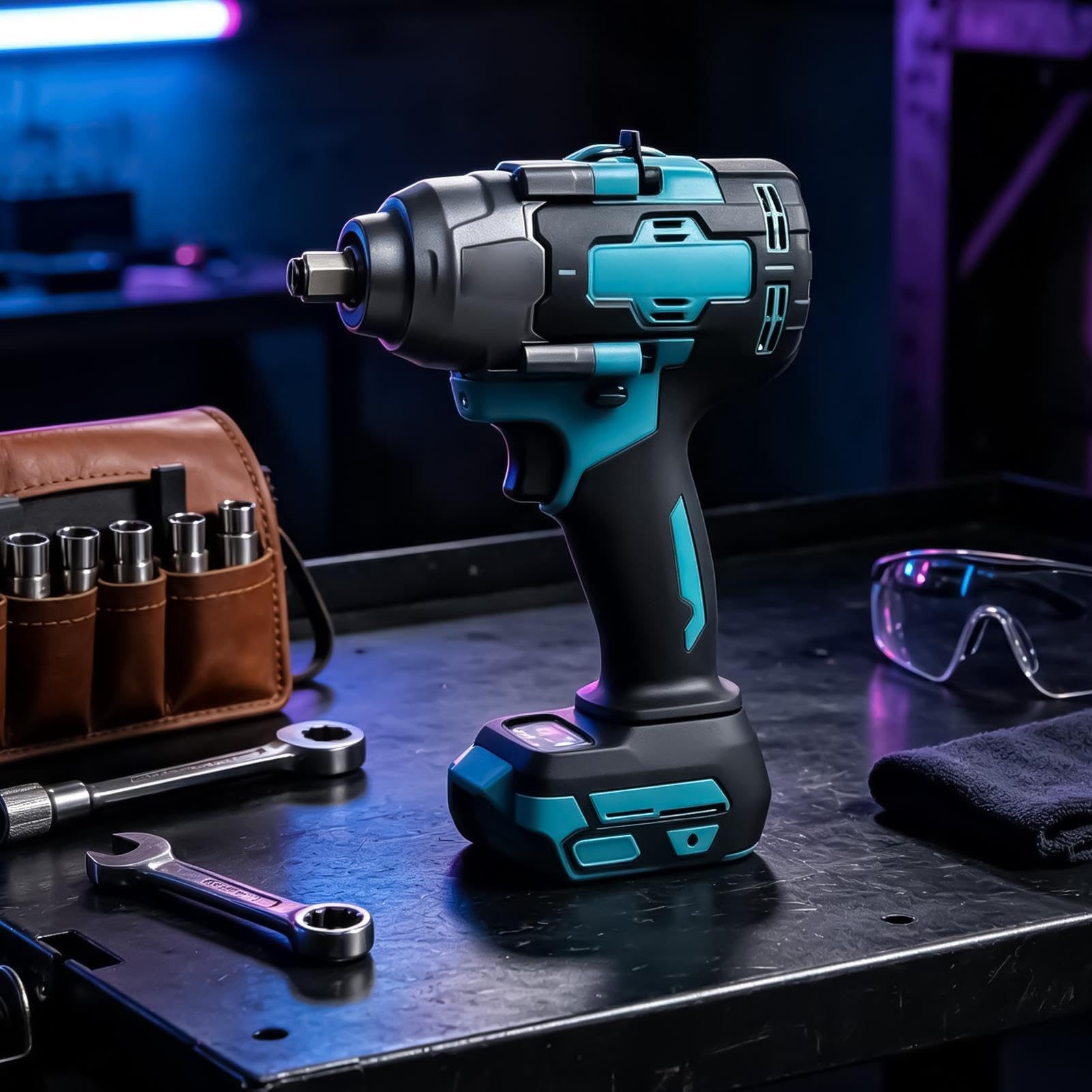 Trapano a batteria Avvitatore a percussione potente elettrico brushless con | Chiave dinamometrica di precisione Per Industria Edilizia Officina Garage Meccanici Automobilistici Elettrici