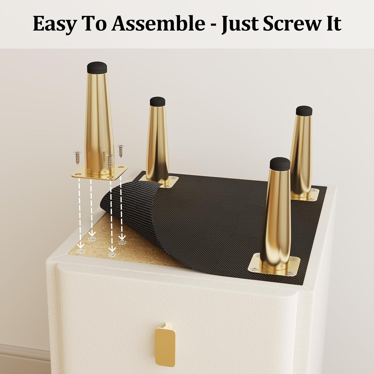 AQIMUELE Narrow Nightstand with Drawers, Narrow Side Table Leather, Small Bedside Tables for Bedroom. (White)