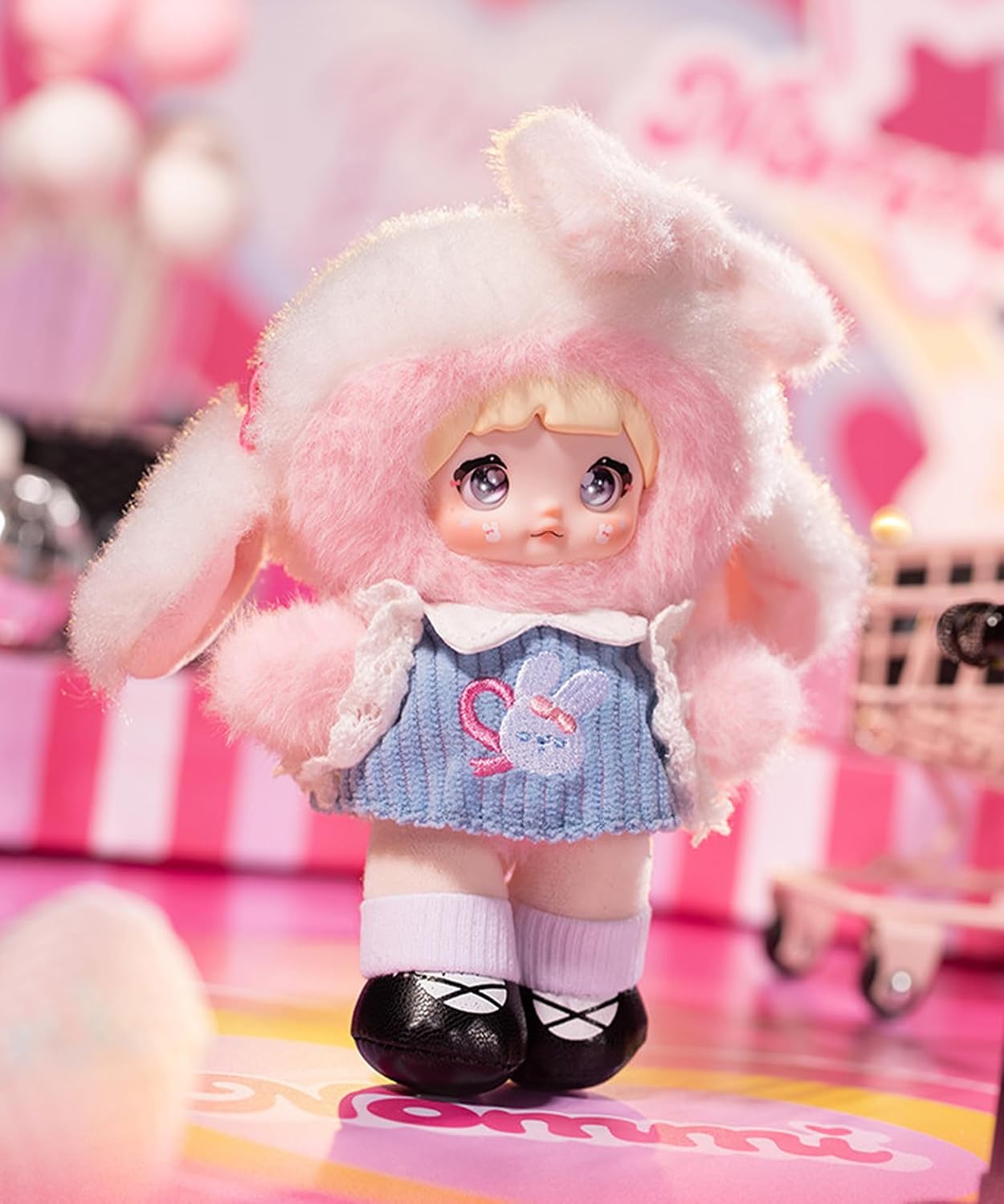 CALEMBOU Vinyl Plush Blind Box, Nommi Pink Power Series Soft Stuffed Keychain, Collectible for Birthday Christmas, Random 1 Box