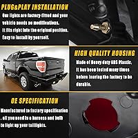Vista 4 de Boine Compatible con Ford F150 F-150 2009, 2010, 2011, 2012, 2013, 2014, carcasa de luz trasera izquierda del lado del conductor, borde cromado