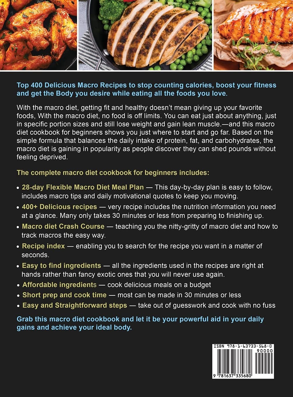 the Complete Macro Diet Cookbook for Beginners: 400 Foolproof and Delicious Recipes for Burning Stubborn Fat and Gaining Lean Muscle | with 28-day Flexible Macro Diet Meal Plan