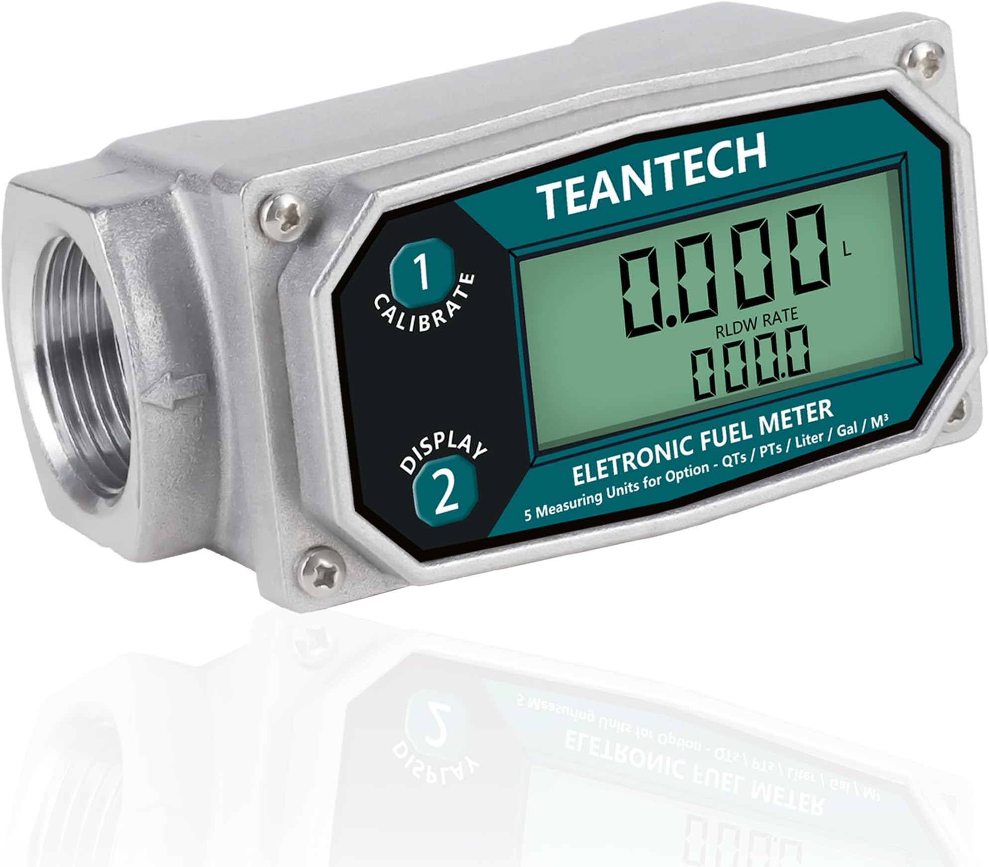 Flow Meter - 1 inch Digital Flow Meter Aluminum Alloy Engineered Flowmeter Turbine Flow Meter Oil Fuel Flow Meter for Measure Diesel Kerosene Gasoline (1 inch)