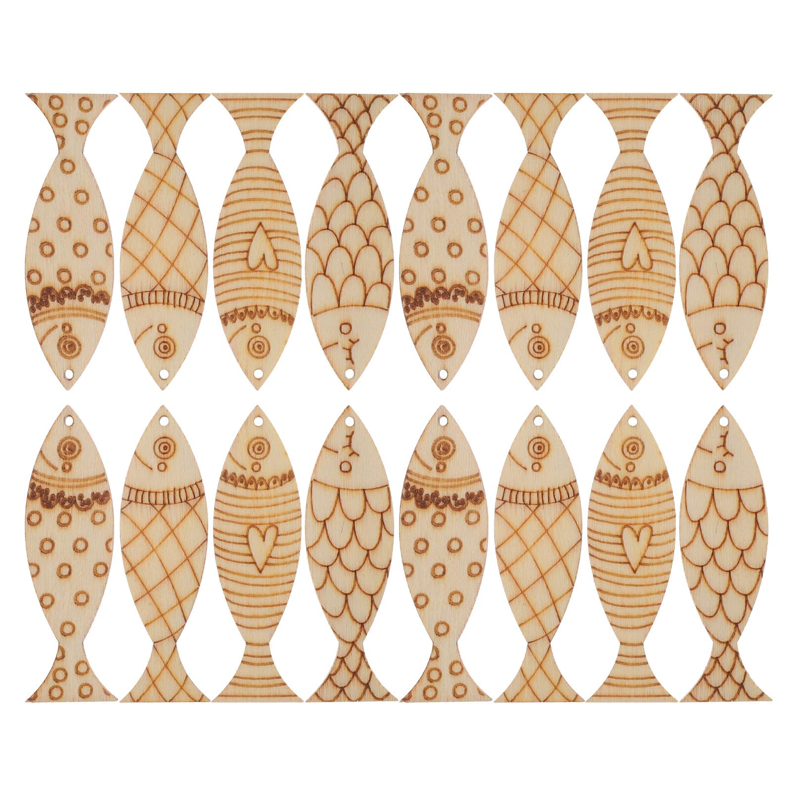 Writwaa 50pcs Wooden Fish Cutouts DIY Craft Projects Kindergarten