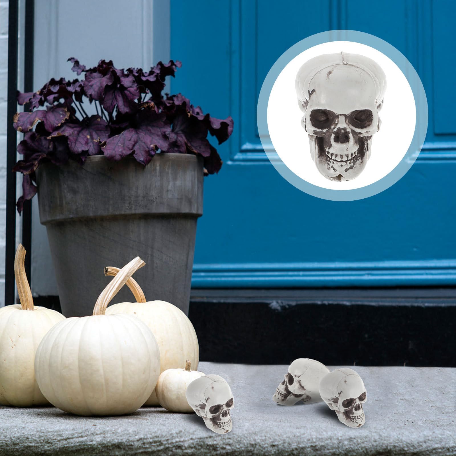 OSALADI 36 Pezzi Decorazione di Halloween Teschio in Plastica Realistica per Festa, Accessorio Spaventoso e Decorazione Casa per Halloween e Feste a Tema