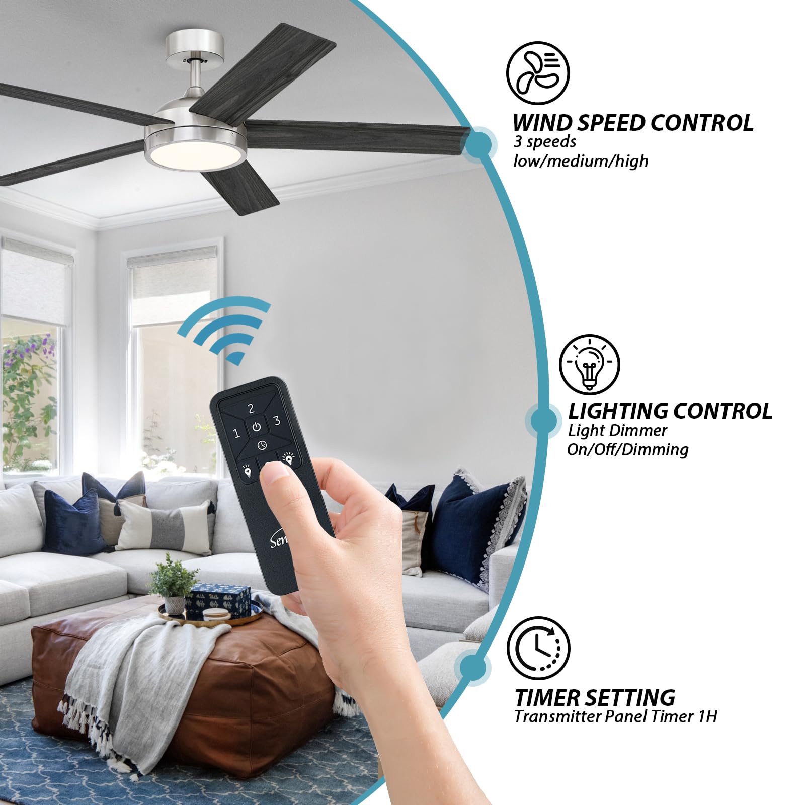 Telecomando Ventilatore da soffitto a 3 marce, kit telecomando universale con dimmer, interruttore luce Ceilig per Harbor Breeze, Hampton Bay, Hunter,